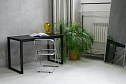 Стол Birman письменный, компьютерный, кухонный, обеденный, игровой, лофт 120х60, дуб/черный каркас2